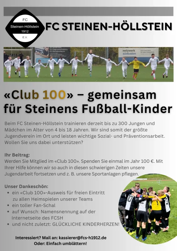 "Club 100" – Exklusives Engagement für die FC-Jugend